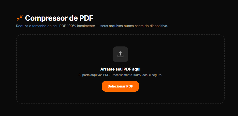 Passo 1: Selecionar e carregar o arquivo PDF